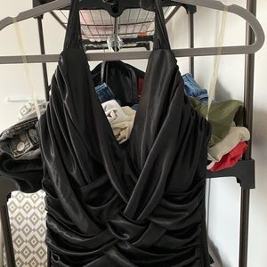 Black Maxi Tie-Up Prom Dress